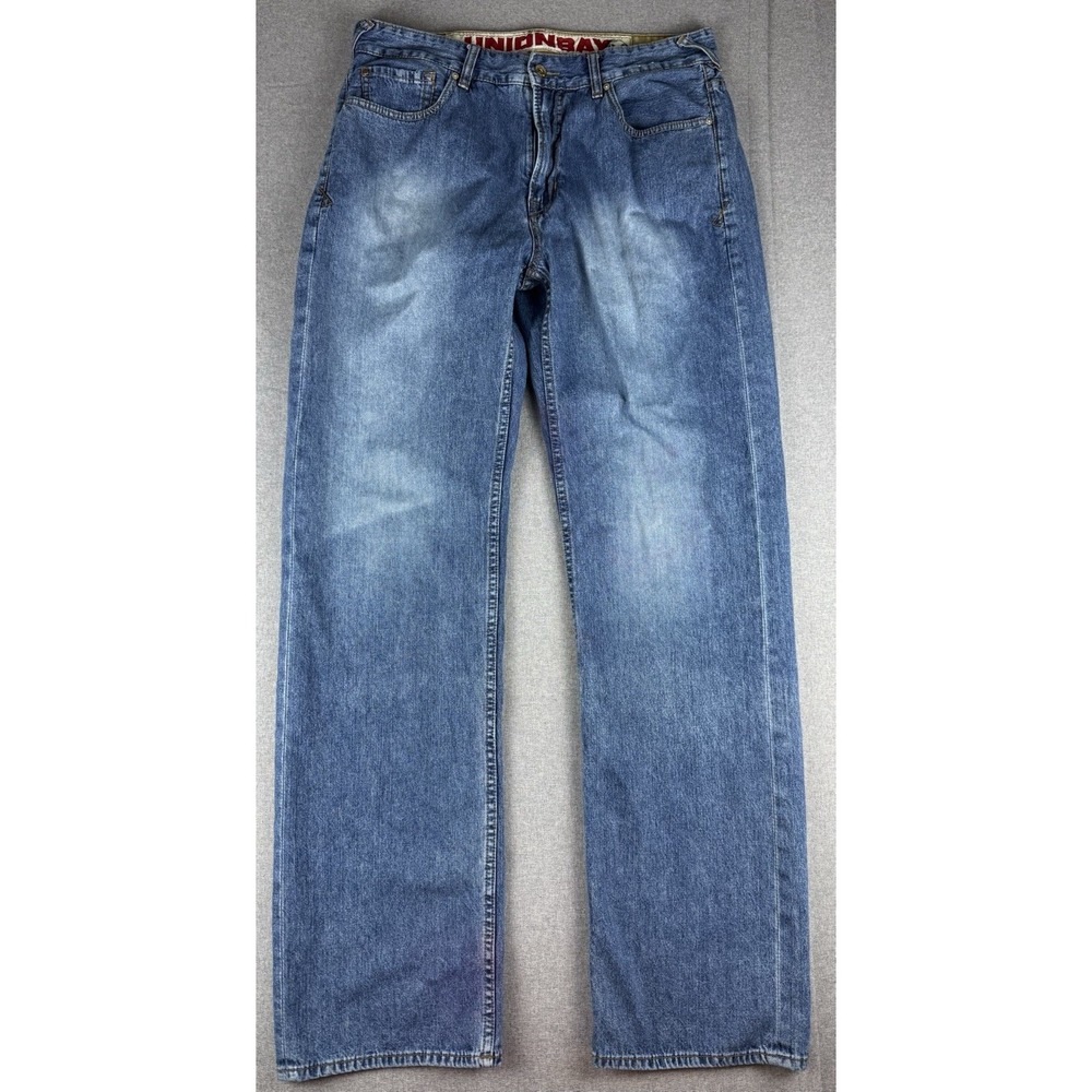 Unionbay Men's Jeans 34x34 Blue Relaxed Straight Y2K 100% Cotton Denim